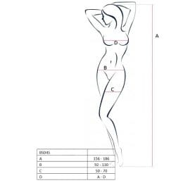 PASSION - WOMAN BS045 WHITE BODYSTOCKING ONE SIZE 2